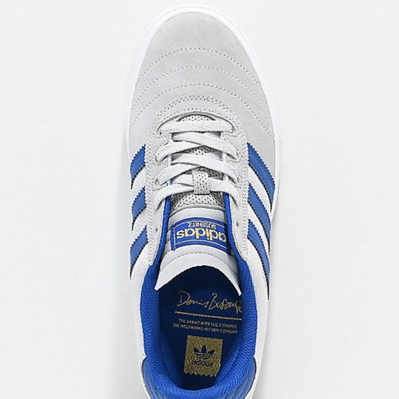 adidas busenitz vulc grey & dark blue suede shoes